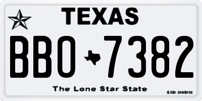 TX license plate BBO7382