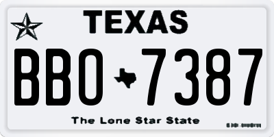 TX license plate BBO7387