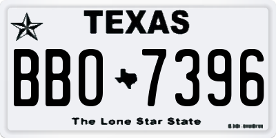 TX license plate BBO7396