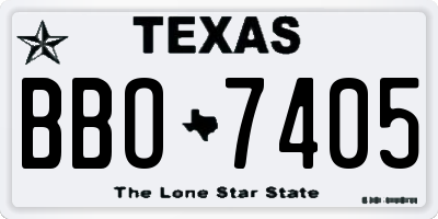 TX license plate BBO7405