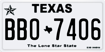 TX license plate BBO7406