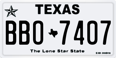 TX license plate BBO7407