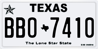 TX license plate BBO7410