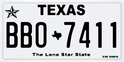 TX license plate BBO7411