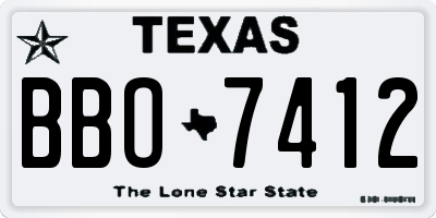 TX license plate BBO7412