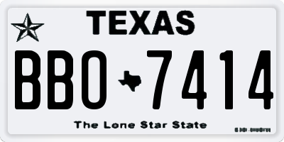 TX license plate BBO7414