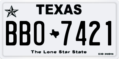 TX license plate BBO7421