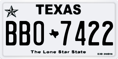 TX license plate BBO7422