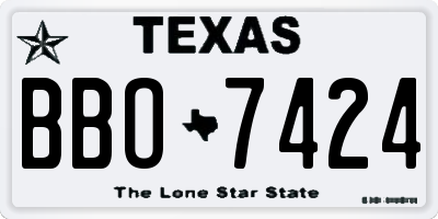 TX license plate BBO7424