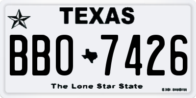 TX license plate BBO7426
