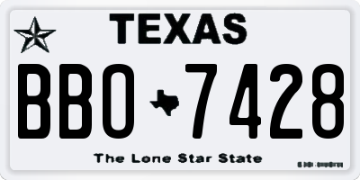 TX license plate BBO7428