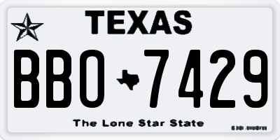 TX license plate BBO7429