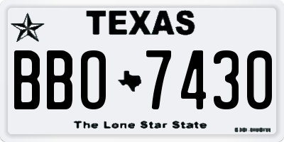 TX license plate BBO7430
