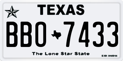 TX license plate BBO7433