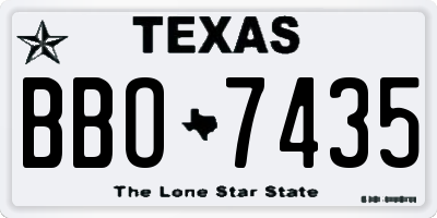 TX license plate BBO7435