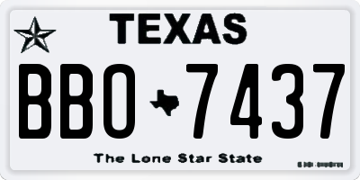 TX license plate BBO7437