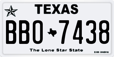 TX license plate BBO7438