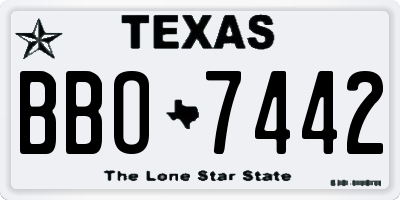 TX license plate BBO7442