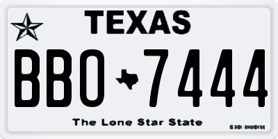 TX license plate BBO7444