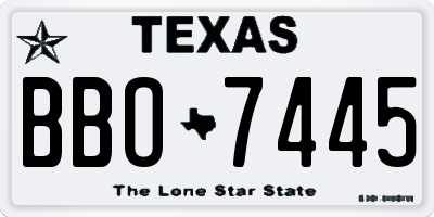 TX license plate BBO7445