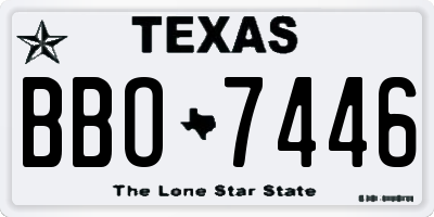 TX license plate BBO7446