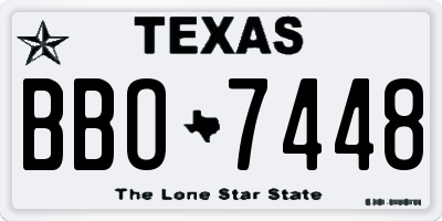 TX license plate BBO7448