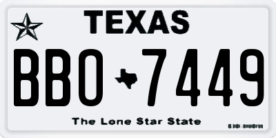 TX license plate BBO7449