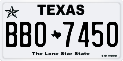 TX license plate BBO7450
