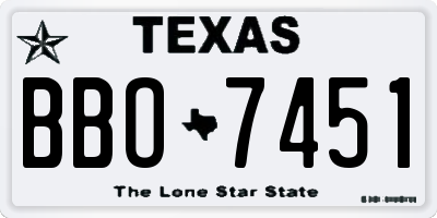 TX license plate BBO7451
