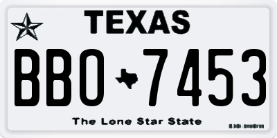 TX license plate BBO7453
