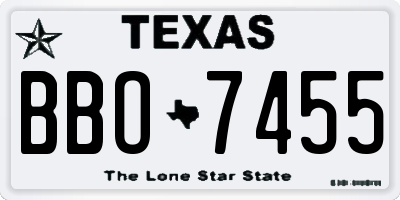 TX license plate BBO7455