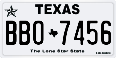 TX license plate BBO7456