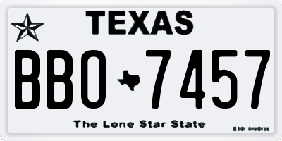 TX license plate BBO7457