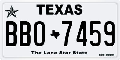 TX license plate BBO7459