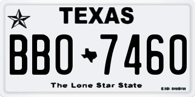 TX license plate BBO7460
