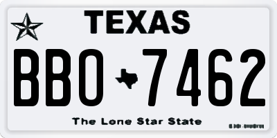 TX license plate BBO7462