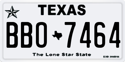 TX license plate BBO7464