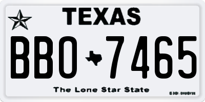 TX license plate BBO7465