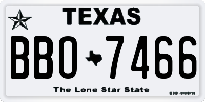 TX license plate BBO7466