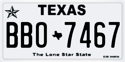 TX license plate BBO7467