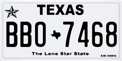 TX license plate BBO7468