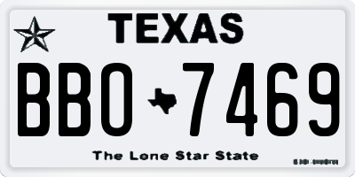 TX license plate BBO7469