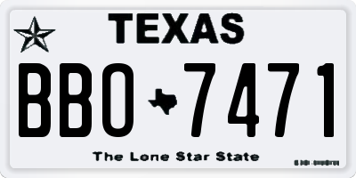 TX license plate BBO7471