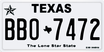 TX license plate BBO7472