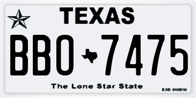 TX license plate BBO7475