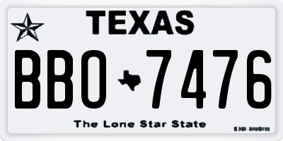 TX license plate BBO7476