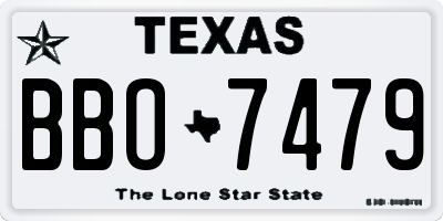 TX license plate BBO7479