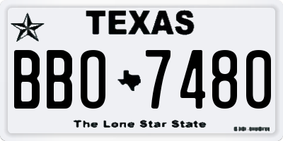 TX license plate BBO7480