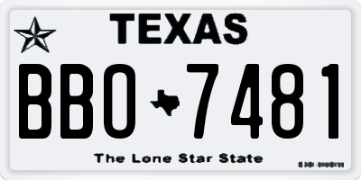 TX license plate BBO7481