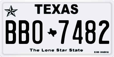 TX license plate BBO7482